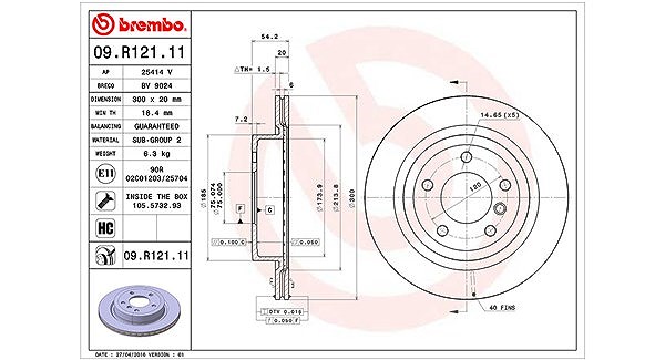 Magneti Marelli Bremsscheibe [Hersteller-Nr. 360406116101] für BMW