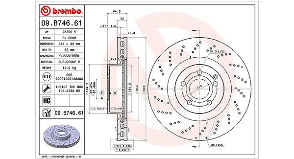 Magneti Marelli Bremsscheibe [Hersteller-Nr. 360406116001] für Mercedes-Benz
