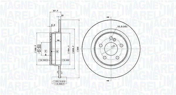 Magneti Marelli Bremsscheibe [Hersteller-Nr. 360406110701] für Mercedes-Benz