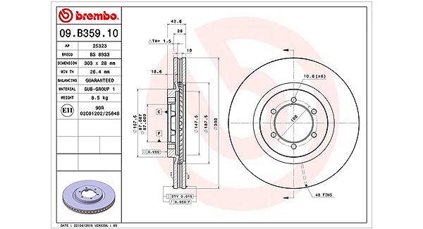 Magneti Marelli Bremsscheibe [Hersteller-Nr. 360406115900] für Hyundai