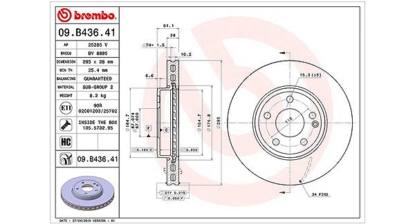 Magneti Marelli Bremsscheibe [Hersteller-Nr. 360406113401] für Mercedes-Benz