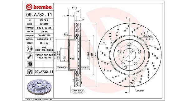 Magneti Marelli Bremsscheibe [Hersteller-Nr. 360406113301] für Mercedes-Benz