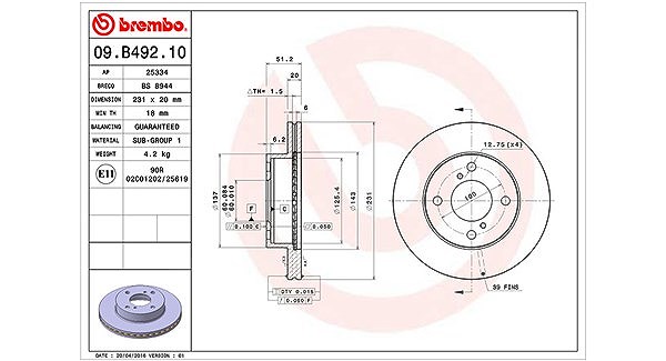 Magneti Marelli Bremsscheibe [Hersteller-Nr. 360406113100] für Nissan, Suzuki