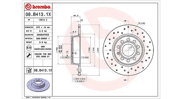 Magneti Marelli Bremsscheibe [Hersteller-Nr. 360406107802] für Skoda, Seat, Audi, VW