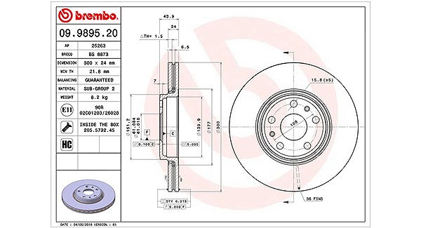 Magneti Marelli Bremsscheibe [Hersteller-Nr. 360406110200] für Renault