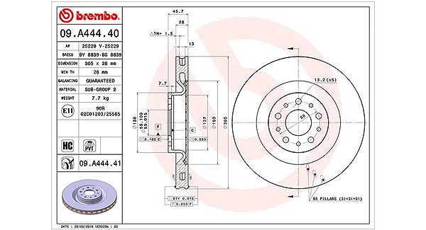 Magneti Marelli Bremsscheibe [Hersteller-Nr. 360406106800] für Vauxhall, Opel, Fiat