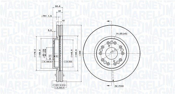 Magneti Marelli Bremsscheibe [Hersteller-Nr. 360406090101] für Lexus