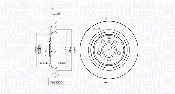 Magneti Marelli Bremsscheibe [Hersteller-Nr. 360406095701] für Volvo
