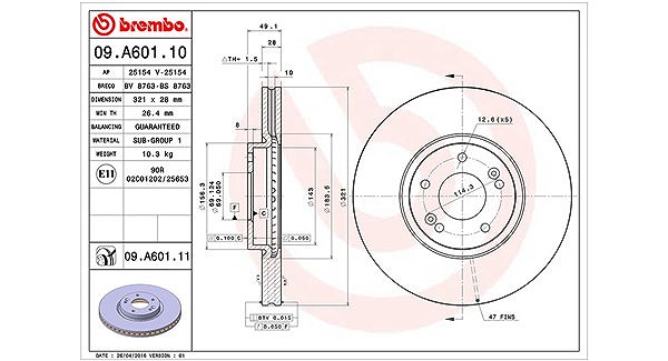 Magneti Marelli Bremsscheibe [Hersteller-Nr. 360406089900] für Hyundai