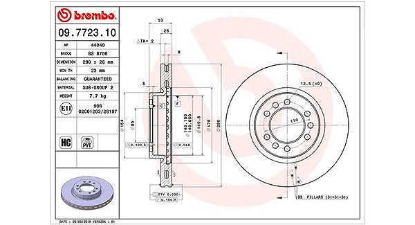 Magneti Marelli Bremsscheibe [Hersteller-Nr. 360406106200] für Iveco