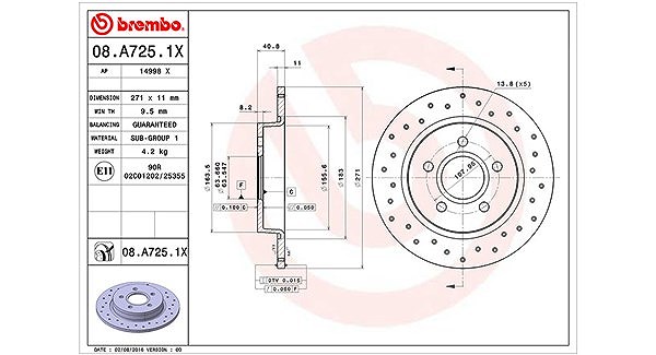 Magneti Marelli Bremsscheibe Hinterachse Voll [Hersteller-Nr. 360406095502] für Ford