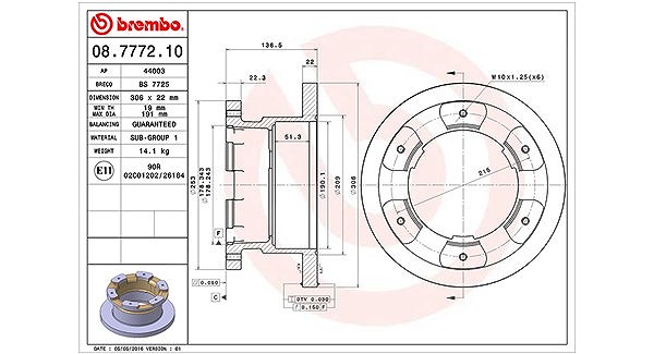 Magneti Marelli Bremsscheibe [Hersteller-Nr. 360406106100] für Iveco