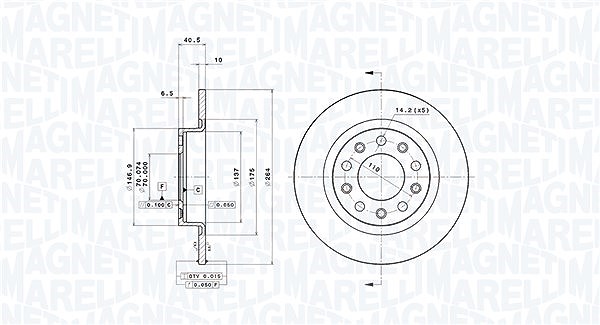 Magneti Marelli Bremsscheibe [Hersteller-Nr. 360406104201] für Alfa Romeo