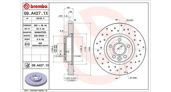 Magneti Marelli Bremsscheibe [Hersteller-Nr. 360406087602] für Ford, Volvo, Land Rover