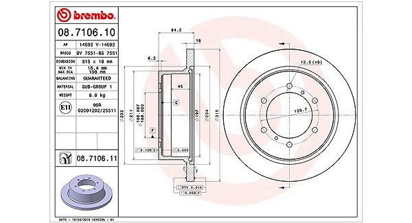 Magneti Marelli Bremsscheibe [Hersteller-Nr. 360406086100] für Mitsubishi
