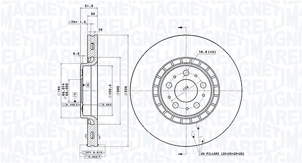Magneti Marelli Bremsscheibe [Hersteller-Nr. 360406085801] für Volvo
