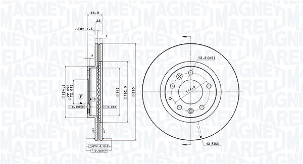 Magneti Marelli Bremsscheibe [Hersteller-Nr. 360406081801] für Mazda
