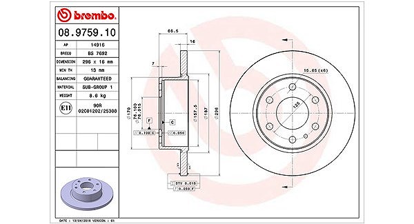 Magneti Marelli Bremsscheibe [Hersteller-Nr. 360406093400] für Iveco
