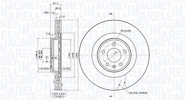 Magneti Marelli Bremsscheibe [Hersteller-Nr. 360406081601] für Audi