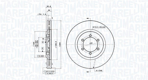 Magneti Marelli Bremsscheibe [Hersteller-Nr. 360406093301] für Ssangyong, Daewoo