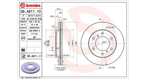 Magneti Marelli Bremsscheibe [Hersteller-Nr. 360406093100] für Mitsubishi