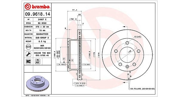 Magneti Marelli Bremsscheibe [Hersteller-Nr. 360406098500] für Mercedes-Benz