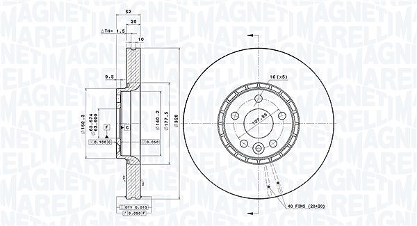 Magneti Marelli Bremsscheibe [Hersteller-Nr. 360406081101] für Volvo