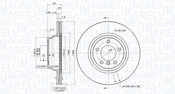 Magneti Marelli Bremsscheibe [Hersteller-Nr. 360406092301] für BMW