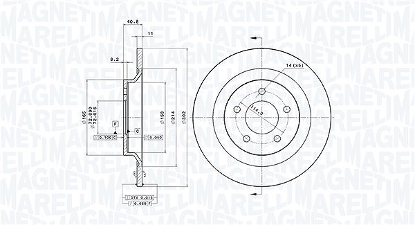 Magneti Marelli Bremsscheibe [Hersteller-Nr. 360406091801] für Mazda