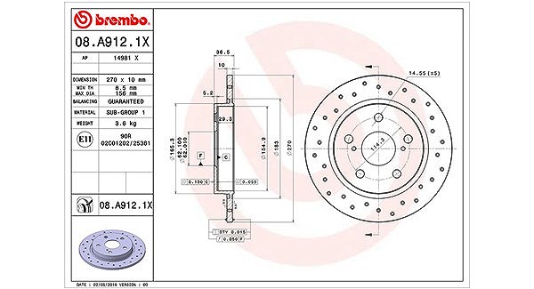 Magneti Marelli Bremsscheibe [Hersteller-Nr. 360406091402] für Toyota