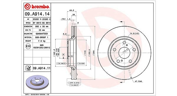 Magneti Marelli Bremsscheibe [Hersteller-Nr. 360406080500] für Toyota