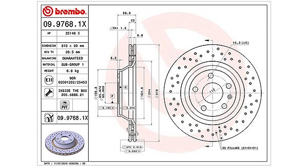 Magneti Marelli Bremsscheibe [Hersteller-Nr. 360406075102] für Audi