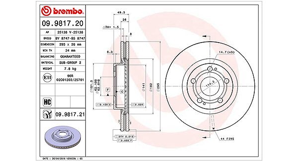 Magneti Marelli Bremsscheibe [Hersteller-Nr. 360406068200] für Toyota
