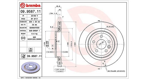 Magneti Marelli Bremsscheibe [Hersteller-Nr. 360406068100] für Volvo