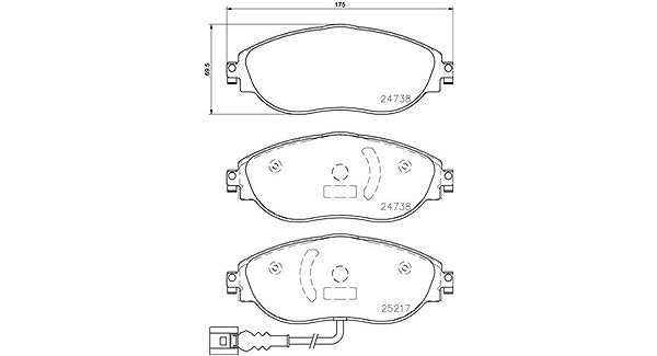 Magneti Marelli Bremsbelagsatz, Scheibenbremse [Hersteller-Nr. 363700485144] für Seat, Skoda, Audi, VW