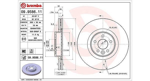 Magneti Marelli Bremsscheibe [Hersteller-Nr. 360406068000] für Volvo