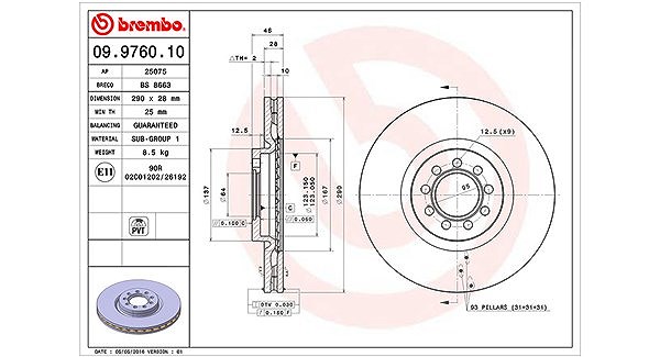 Magneti Marelli Bremsscheibe [Hersteller-Nr. 360406074200] für Iveco