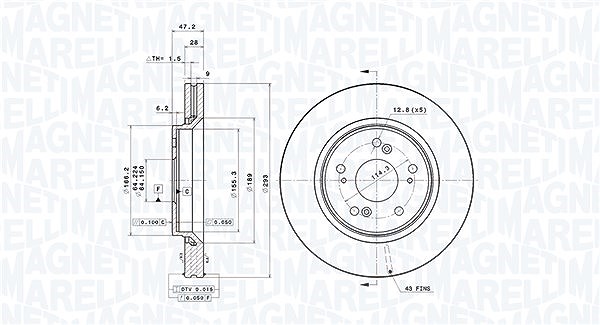 Magneti Marelli Bremsscheibe [Hersteller-Nr. 360406079101] für Honda