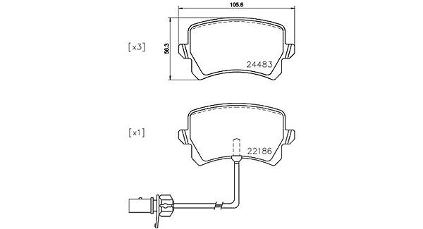 Magneti Marelli Bremsbelagsatz, Scheibenbremse [Hersteller-Nr. 363700485142] für Audi