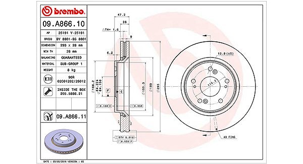 Magneti Marelli Bremsscheibe [Hersteller-Nr. 360406079100] für Honda