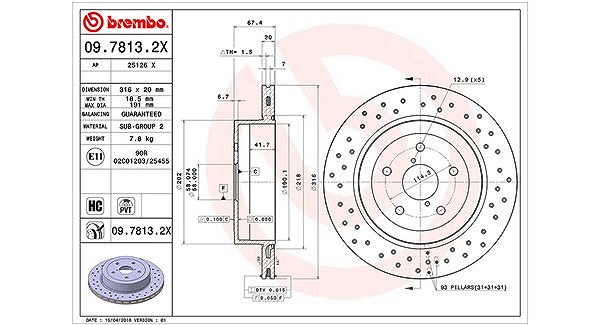 Magneti Marelli Bremsscheibe [Hersteller-Nr. 360406067102] für Subaru