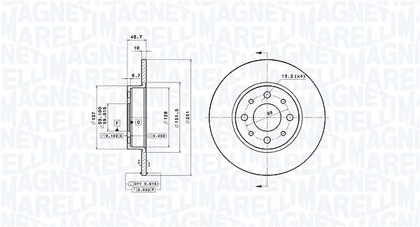 Magneti Marelli Bremsscheibe [Hersteller-Nr. 360406079001] für Alfa Romeo