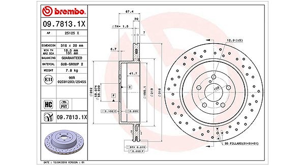 Magneti Marelli Bremsscheibe [Hersteller-Nr. 360406067002] für Subaru