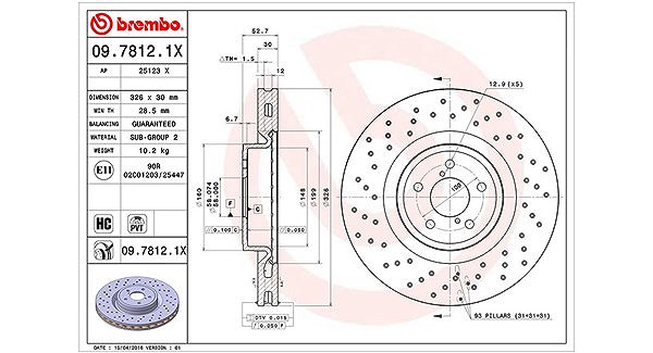 Magneti Marelli Bremsscheibe [Hersteller-Nr. 360406066902] für Subaru