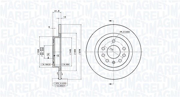 Magneti Marelli Bremsscheibe [Hersteller-Nr. 360406065801] für Fiat