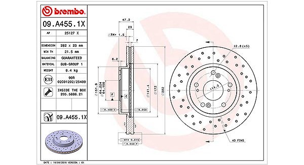 Magneti Marelli Bremsscheibe [Hersteller-Nr. 360406072302] für Honda