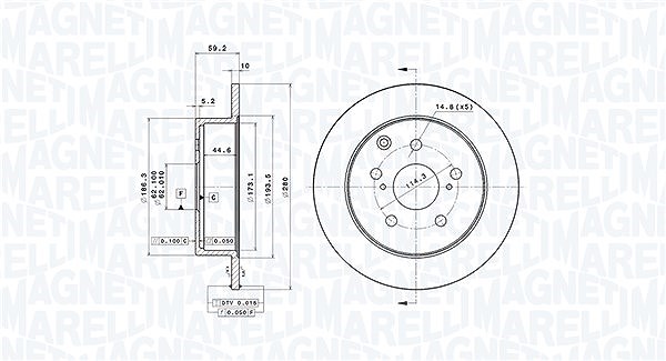 Magneti Marelli Bremsscheibe [Hersteller-Nr. 360406078601] für Toyota