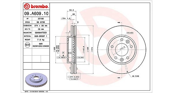 Magneti Marelli Bremsscheibe [Hersteller-Nr. 360406078100] für Kia