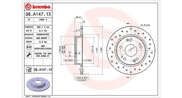 Magneti Marelli Bremsscheibe [Hersteller-Nr. 360406065502] für Honda