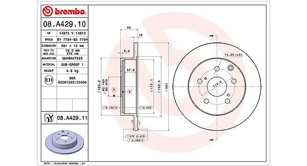 Magneti Marelli Bremsscheibe [Hersteller-Nr. 360406078000] für Toyota